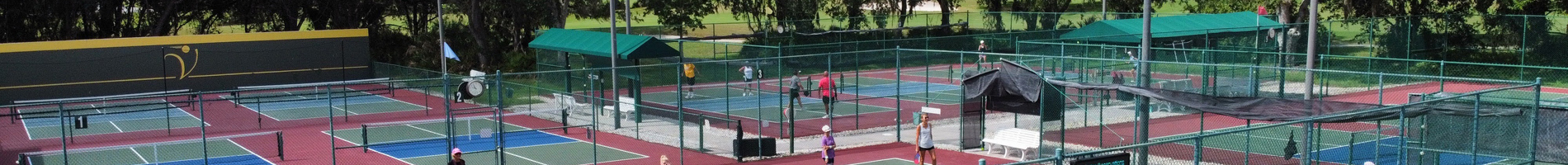 Pickleball players on the courts